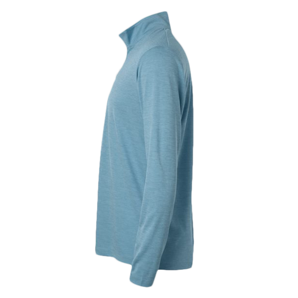 AllPro Men's Pro-Lock Performance Mélange Quarter-Zip Pullover, Cloud Blue Melange, Left Sleeve view
