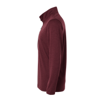 AllPro Men's Pro-Lock Performance Mélange Quarter-Zip Pullover, Maroon Melange, Left Sleeve view