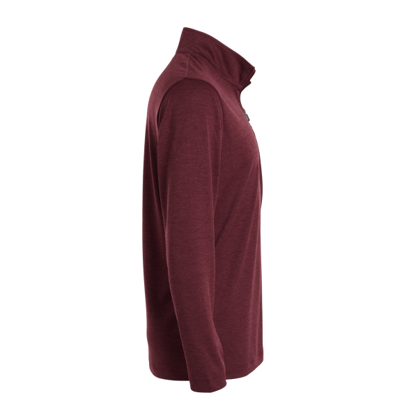 AllPro Men's Pro-Lock Performance Mélange Quarter-Zip Pullover, Maroon Melange, Right Sleeve view