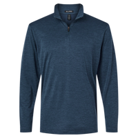AllPro Men's Pro-Lock Performance Mélange Quarter-Zip Pullover, Navy Melange, Front view
