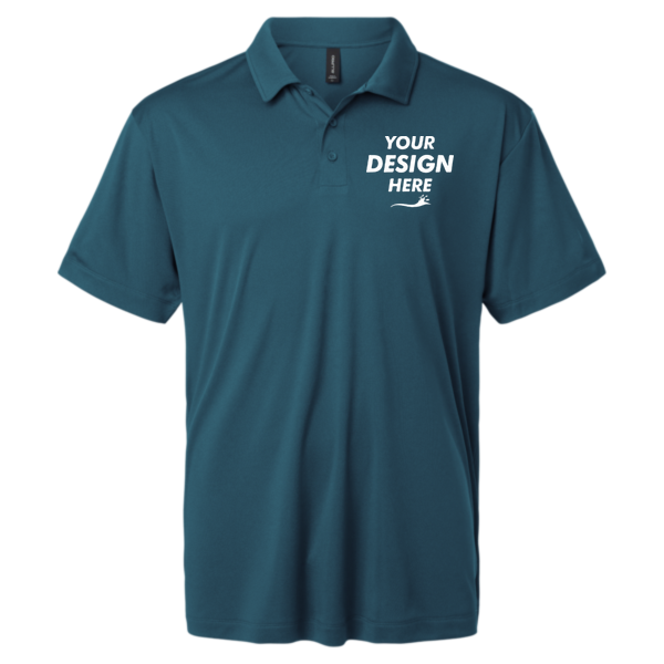 AllPro Men's Pro-Lock Performance Polo, Atlantic Blue, Front view, Mockup