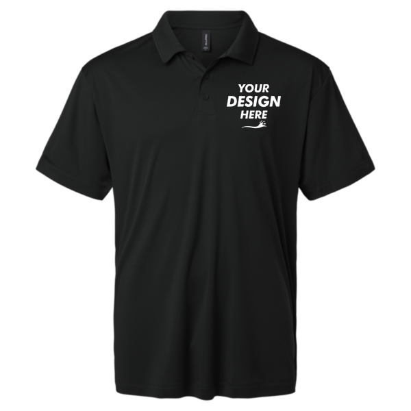 AllPro Men's Pro-Lock Performance Polo, Black, Front view, Mockup