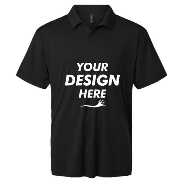 AllPro Men's Pro-Lock Performance Polo, Black, Front view, Mockup