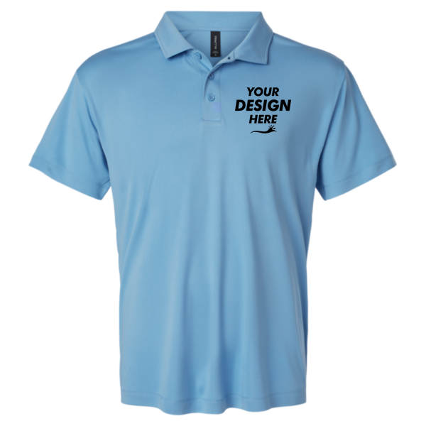 AllPro Men's Pro-Lock Performance Polo, Carolina Blue, Front view, Mockup
