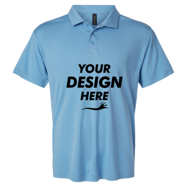 AllPro Men's Pro-Lock Performance Polo, Carolina Blue, Front view, Mockup