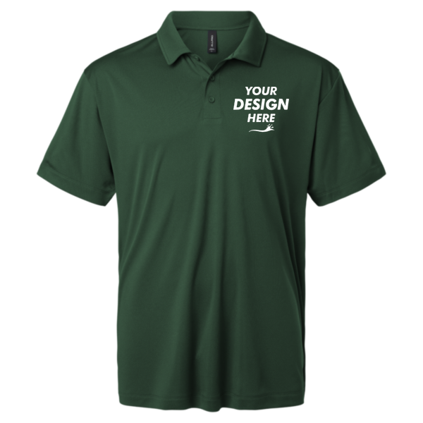 AllPro Men's Pro-Lock Performance Polo, Forest Green, Front view, Mockup