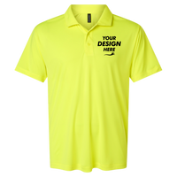 AllPro Men's Pro-Lock Performance Polo, Neon Yellow, Front view, Mockup