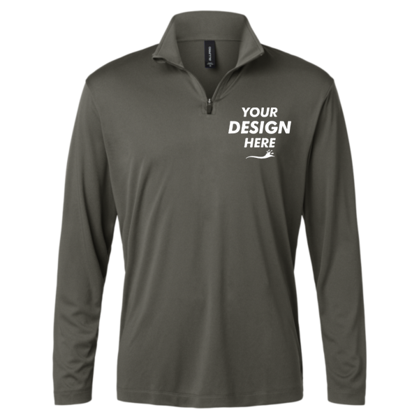AllPro Men's Pro-Lock Performance Quarter-Zip Pullover, Charcoal, Front view, Mockup