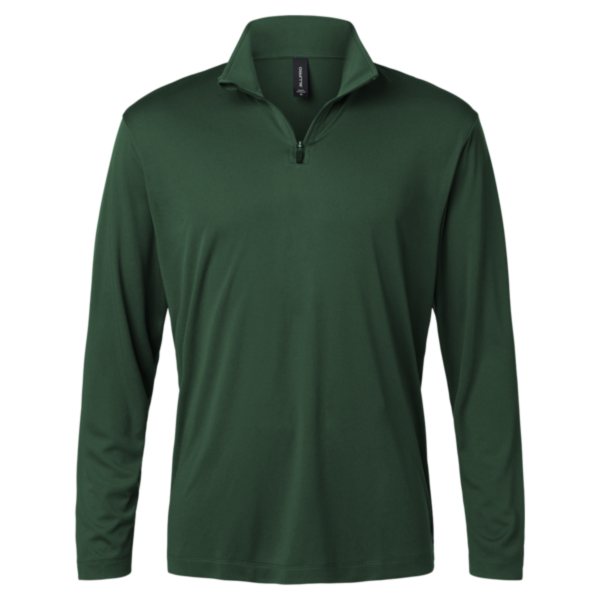 AllPro Men's Pro-Lock Performance Quarter-Zip Pullover, Forest Green, Front view