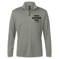 AllPro Men's Pro-Lock Performance Quarter-Zip Pullover, Greystone, Front view, Mockup