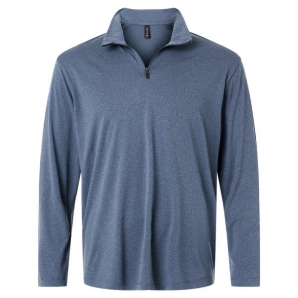 AllPro Men's Pro-Lock Performance Quarter-Zip Pullover, Heather Navy, Front view