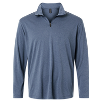 AllPro Men's Pro-Lock Performance Quarter-Zip Pullover, Heather Navy, Front view