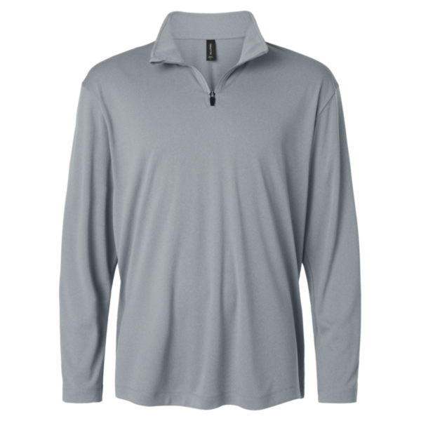 AllPro Men's Pro-Lock Performance Quarter-Zip Pullover, Heather Steel, Front view