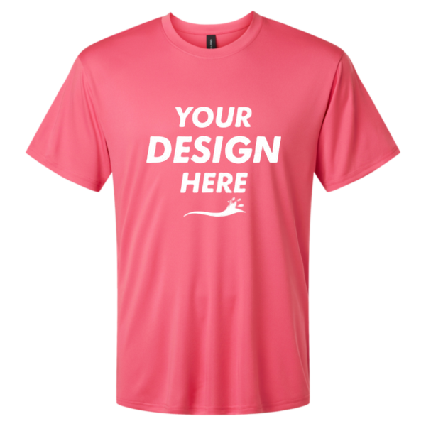 AllPro Men's Pro-Lock Performance T-Shirt, Bright Pink, Front view, Mockup