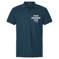 AllPro Pique Polo, Atlantic Blue, Front view, Mockup