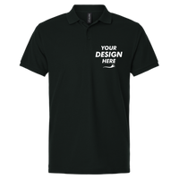 AllPro Pique Polo, Black, Front view, Mockup
