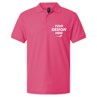 AllPro Pique Polo, Bright Pink, Front view, Mockup