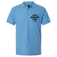 AllPro Pique Polo, Carolina Blue, Front view, Mockup