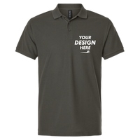 AllPro Pique Polo, Charcoal, Front view, Mockup