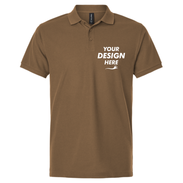 AllPro Pique Polo, Cigar, Front view, Mockup