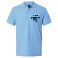 AllPro Pique Polo, Cloud Blue, Front view, Mockup