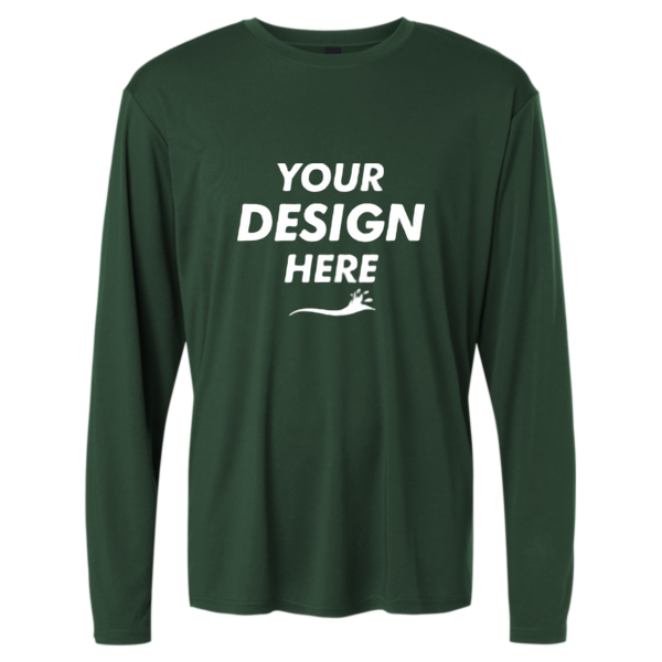 AllPro Unisex Pro-Lock Performance Long Sleeve T-Shirt, Forest Green, Front view, Mockup
