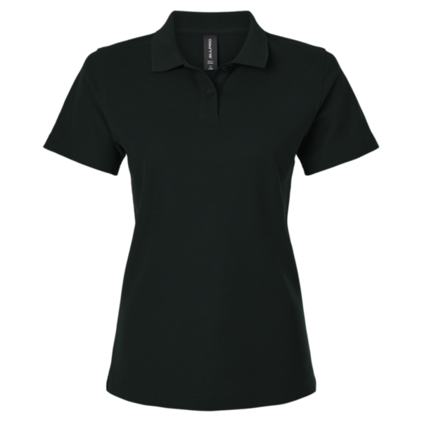 AllPro Women's Pique Polo, Black, Front view