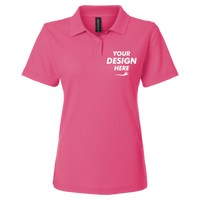 AllPro Women's Pique Polo, Bright Pink, Front view, Mockup