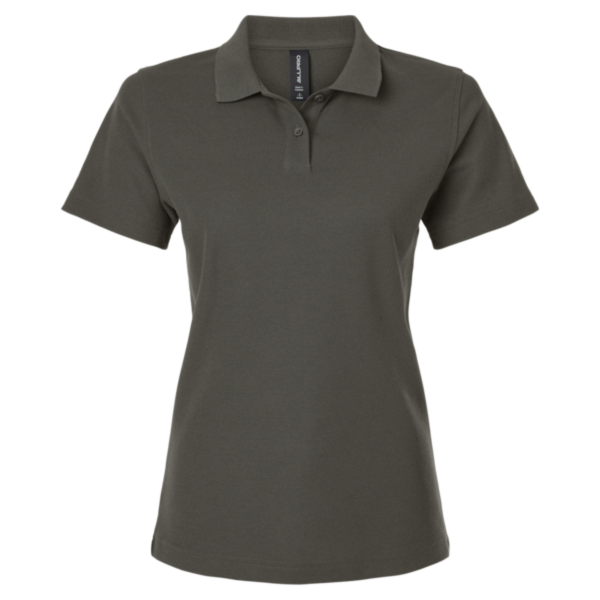 AllPro Women's Pique Polo, Charcoal, Front view