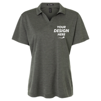 AllPro Women's Pro-Lock Performance Mélange Polo, Charcoal Melange, Front view, Mockup