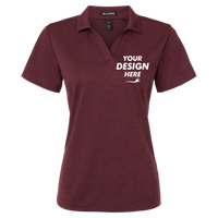 AllPro Women's Pro-Lock Performance Mélange Polo, Maroon Melange, Front view, Mockup