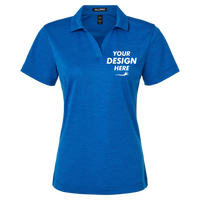 AllPro Women's Pro-Lock Performance Mélange Polo, Royal Melange, Front view, Mockup