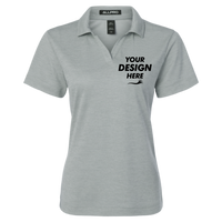 AllPro Women's Pro-Lock Performance Mélange Polo, Silver Melange, Front view, Mockup