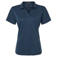 AllPro Women's Pro-Lock Performance Mélange Polo, Navy Melange, Front view