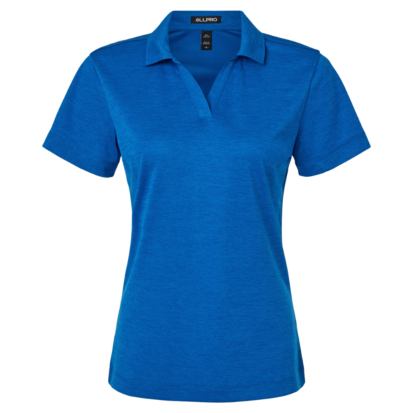 AllPro Women's Pro-Lock Performance Mélange Polo, Royal Melange, Front view