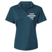 AllPro Women's Pro-Lock Performance Polo, Atlantic Blue, Front view, Mockup