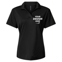 AllPro Women's Pro-Lock Performance Polo, Black, Front view, Mockup