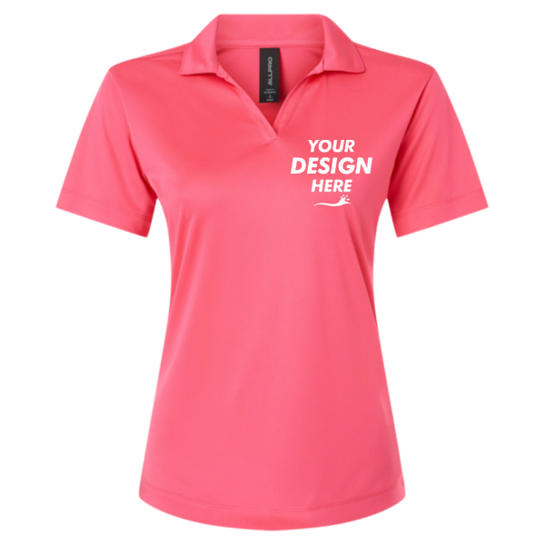 AllPro Women's Pro-Lock Performance Polo, Bright Pink, Front view, Mockup