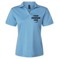 AllPro Women's Pro-Lock Performance Polo, Carolina Blue, Front view, Mockup