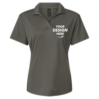 AllPro Women's Pro-Lock Performance Polo, Charcoal, Front view, Mockup
