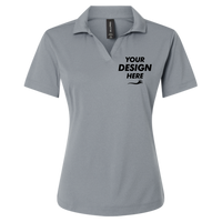 AllPro Women's Pro-Lock Performance Polo, Heather Steel, Front view, Mockup