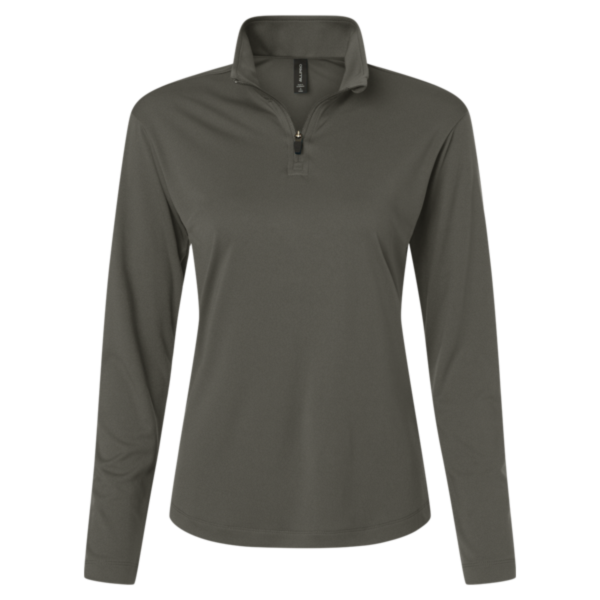 AllPro Women's Pro-Lock Performance Quarter-Zip Pullover, Charcoal, Front view