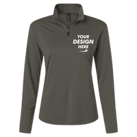 AllPro Women's Pro-Lock Performance Quarter-Zip Pullover, Charcoal, Front view, Mockup