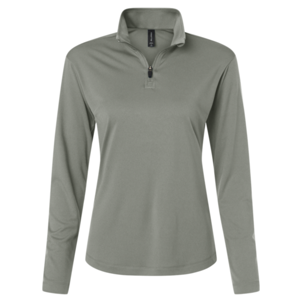 AllPro Women's Pro-Lock Performance Quarter-Zip Pullover, Greystone, Front view