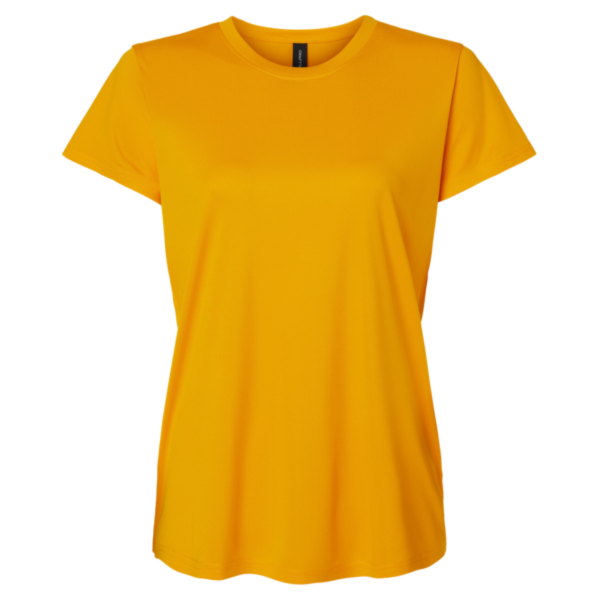 AllPro Women's Pro-Lock Performance T-Shirt, Gold, Front view