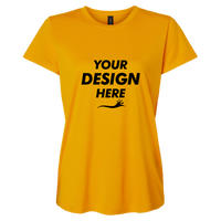 AllPro Women's Pro-Lock Performance T-Shirt, Gold, Front view, Mockup