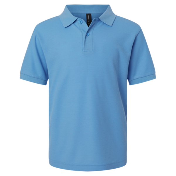 AllPro Youth Pique Polo, Carolina Blue, Front view