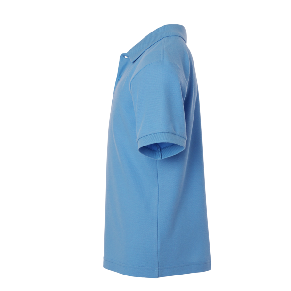 AllPro Youth Pique Polo, Carolina Blue, Left Sleeve view