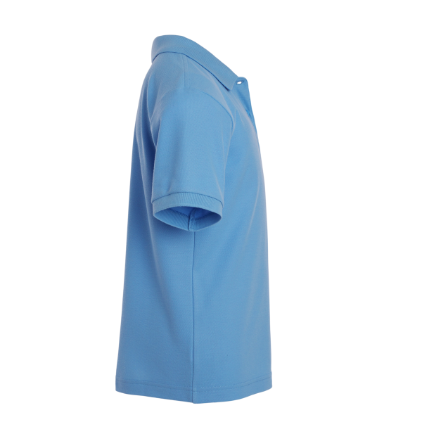 AllPro Youth Pique Polo, Carolina Blue, Right Sleeve view