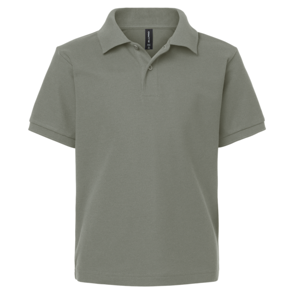 AllPro Youth Pique Polo, Greystone, Front view